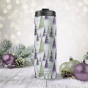 Bouteilles Isothermes Motif de Noël vert violet #8 ID1009