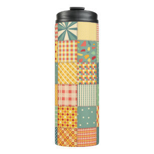 Bouteilles Isothermes Motif de patchwork transparent coloré avec abstrai