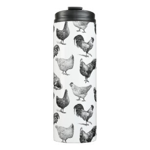 Bouteilles Isothermes Motif de poulet de la ferme Retro Country