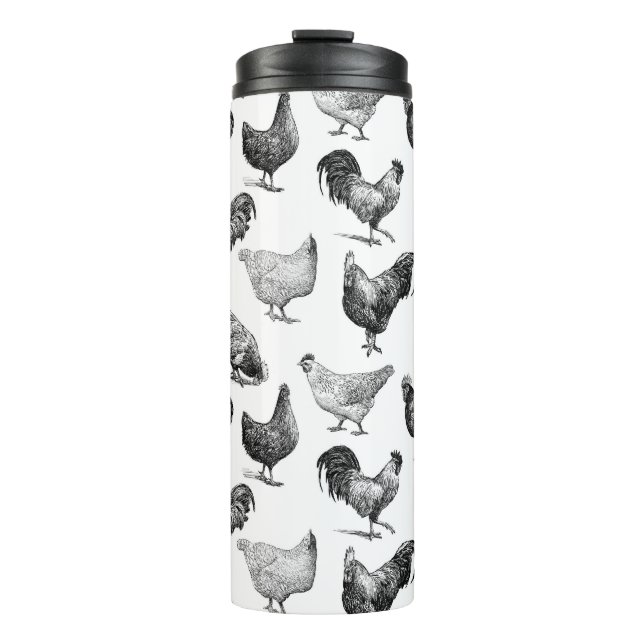 Bouteilles Isothermes Motif de poulet de la ferme Retro Country (Devant)