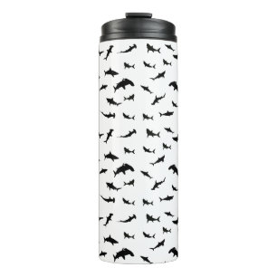 Bouteilles Isothermes Motif de requin-baleine noire et blanche Ombre