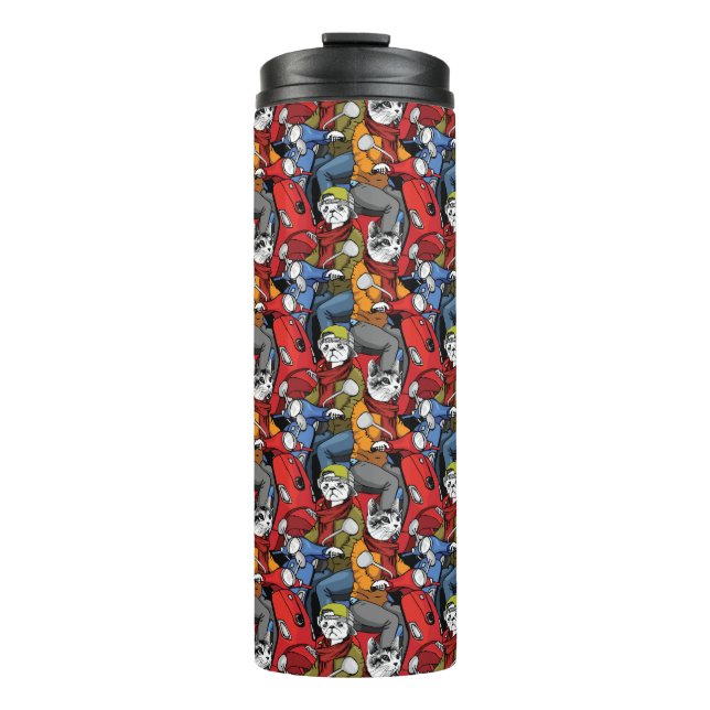 Bouteilles Isothermes Motif de scooter de chats et de chiens (Devant)