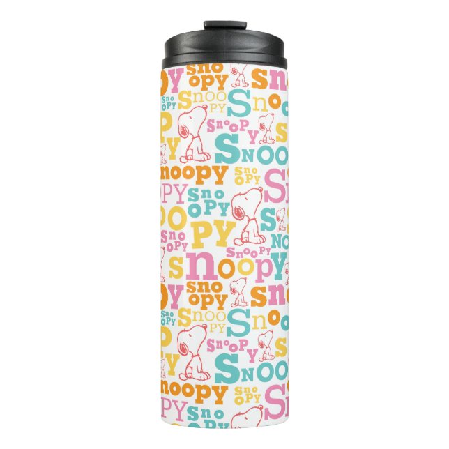 Bouteilles Isothermes Motif de texte Snoopy Pastel (Devant)