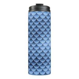 Bouteilles Isothermes Motif d'écailles de sirène pailleté bleu marine