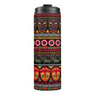 Bouteilles Isothermes Motif décoratif sur un arrière - plan noir en Afri