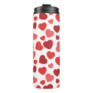 Bouteilles Isothermes Motif Des Coeurs, Coeurs Rouges, Motif Des Coeurs