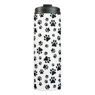 Bouteilles Isothermes Motif des pattes, pattes de chien, noir et blanc