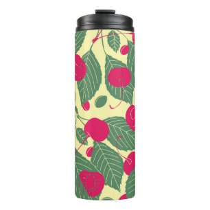 Bouteilles Isothermes Motif d'été de couleur vive avec cerises. Grappe