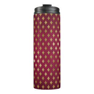 Bouteilles Isothermes Motif diamant Bourgogne et Or