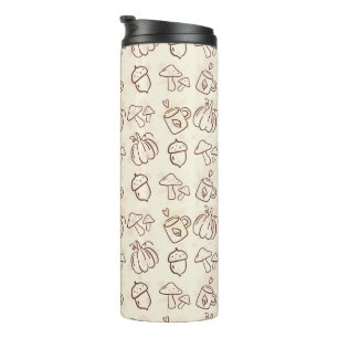 Bouteilles Isothermes Motif Doodle d'Automne Esthétique Tumbler Thermiqu