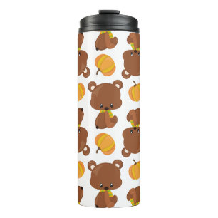 Bouteilles Isothermes Motif D'Ours, Ours Mignons, Automne, Citrouille