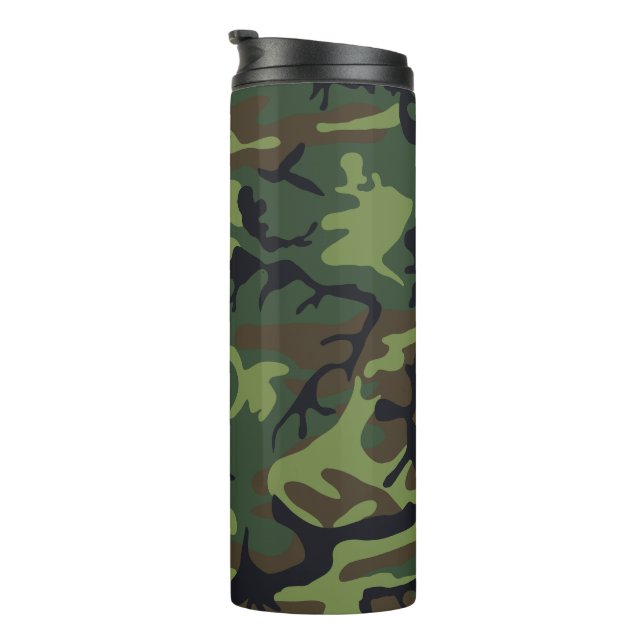 Bouteilles Isothermes Motif du Camouflage Vert, Motif militaire, Armée (Tourné sur la droite)