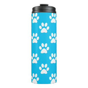 Bouteilles Isothermes Motif empreinte de patte bleu et blanc