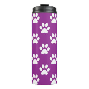 Bouteilles Isothermes Motif empreinte de patte violet et blanc
