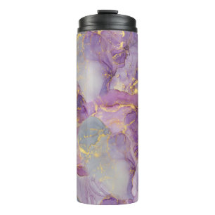 Bouteilles Isothermes Motif en marbre Pastel Lilac, Parties scintillant 
