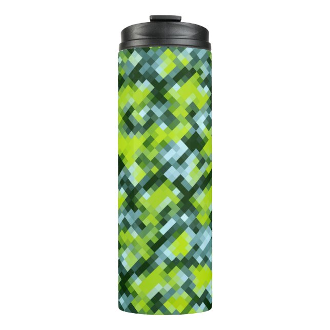 Bouteilles Isothermes Motif en mosaïque Turquoise jaune vert (Devant)