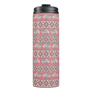 Bouteilles Isothermes Motif ethnique rose d'éléphant