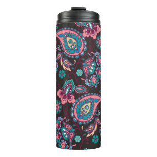 Bouteilles Isothermes Motif filé sans couture avec cachemire sur noir