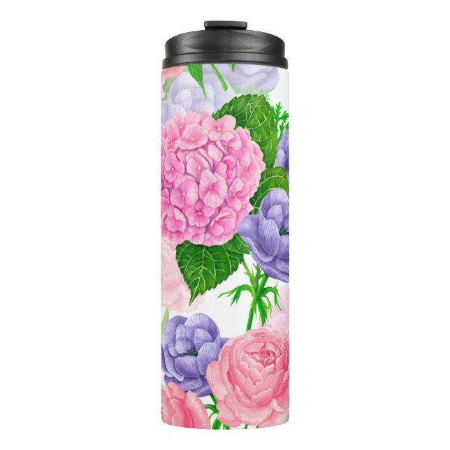 Bouteilles Isothermes Motif floral aquarelle (Devant)
