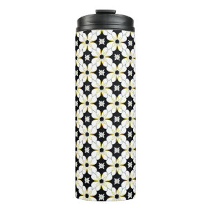 Bouteilles Isothermes Motif floral avec fleur blanche et jaune