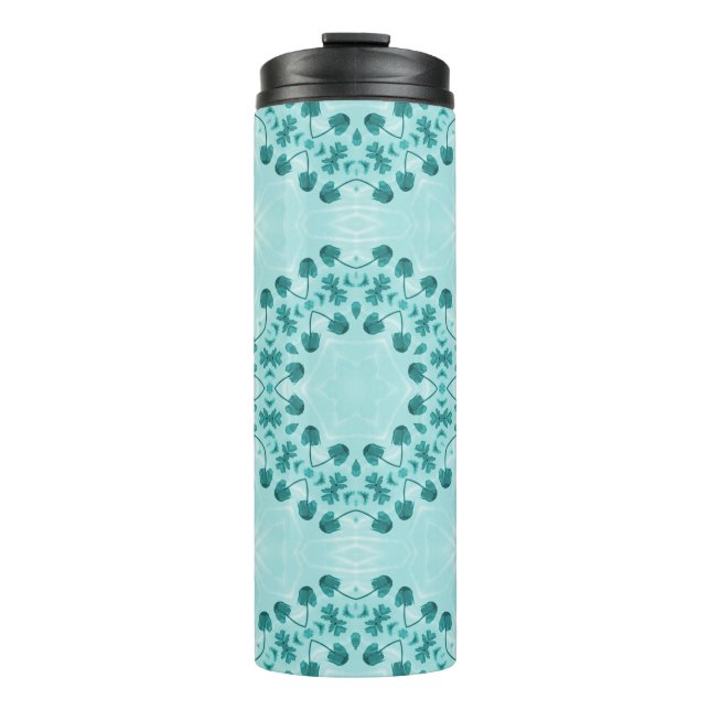 Bouteilles Isothermes Motif floral, bleu Turquoise (Devant)
