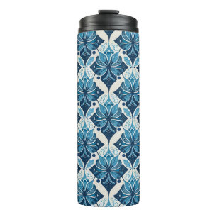 Bouteilles Isothermes Motif floral boho élégant en bleu