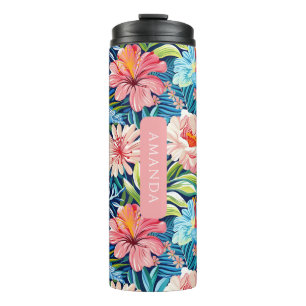 Bouteilles Isothermes Motif floral de fleurs tropicales botaniques d'été