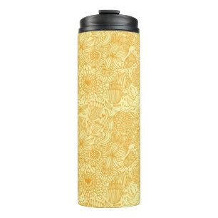 Bouteilles Isothermes Motif floral d'été dans des couleurs chaudes