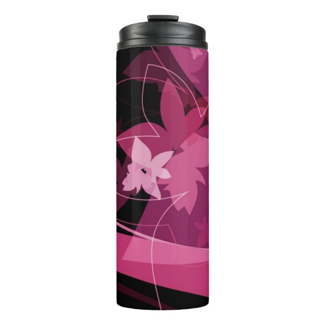 Bouteilles Isothermes Motif floral magenta (Devant)