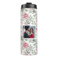 Motif floral rose avec photo