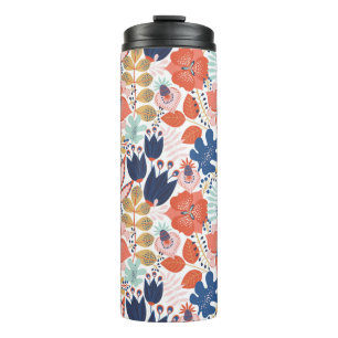 Bouteilles Isothermes Motif floral transparent sur blanc. backgro Abstra