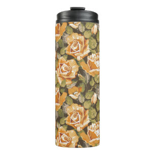Bouteilles Isothermes Motif floral vintage des roses jaunes