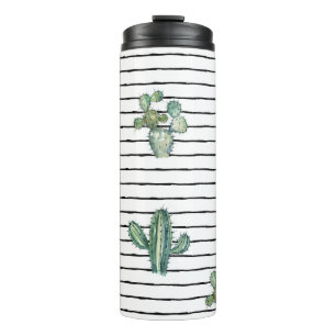Bouteilles Isothermes Motif fluide cactus aquarelle
