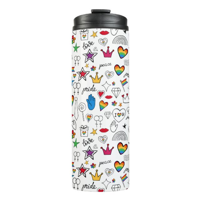 Bouteilles Isothermes Motif Gay pride Doodle (Devant)