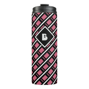 Bouteilles Isothermes Motif géométrique funky moderne monogrammé rose