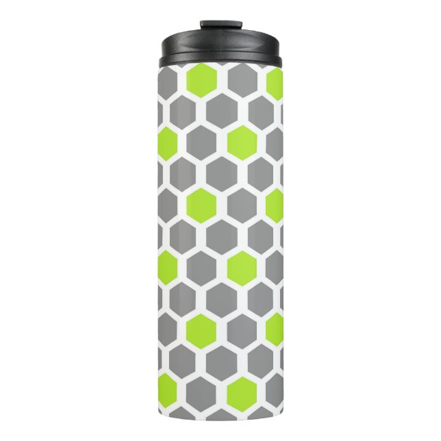 Bouteilles Isothermes Motif géométrique moderne de chaux et d'hexagone g (Devant)