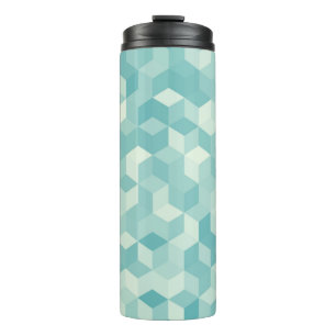 Bouteilles Isothermes Motif Hexagonal bleu clair transparent