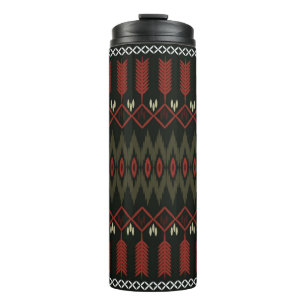 Bouteilles Isothermes motif ikat. Ornement géométrique sans couture. Eth