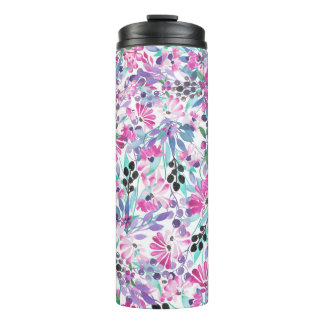 Bouteilles Isothermes Motif incomparable de fleurs et de baies violettes