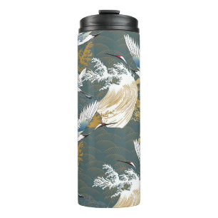 Bouteilles Isothermes Motif japonais Vintage Crane Birds