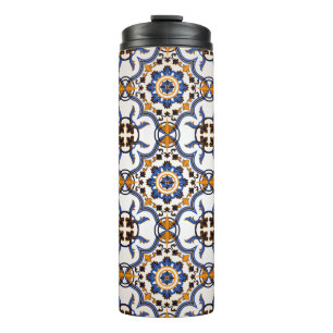 Bouteilles Isothermes Motif jaune bleu d'Azulejo de Portugais vintage