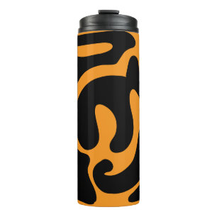 Bouteilles Isothermes Motif libre moderne noir et orange