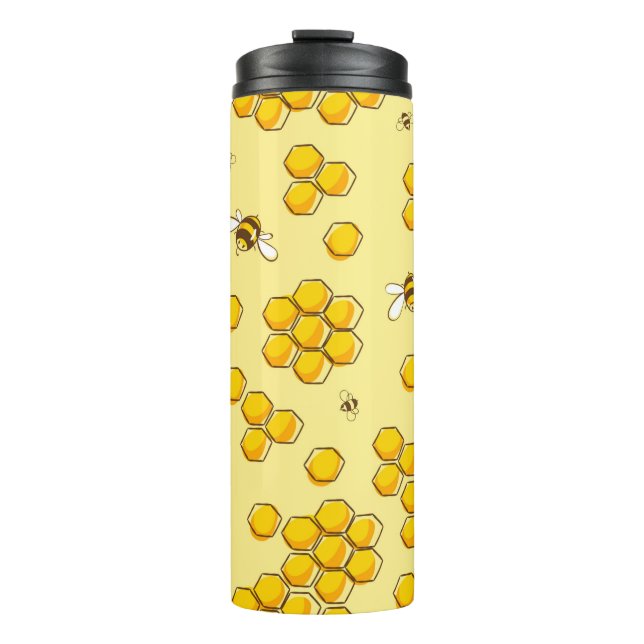 Bouteilles Isothermes Motif mignon et transparent avec abeilles volantes (Devant)