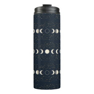 Bouteilles Isothermes Motif minimaliste des phases lunaires avec des éto