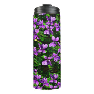 Bouteilles Isothermes Motif mosaïque de violette des bois, fleur de l'Ét