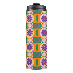 Bouteilles Isothermes Motif multicolore Abstrait avec fleurs violettes