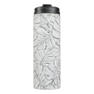 Bouteilles Isothermes Motif noir blanc Feuille Monstera