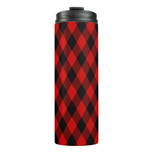 Bouteilles Isothermes Motif noir et diamant rouge classique