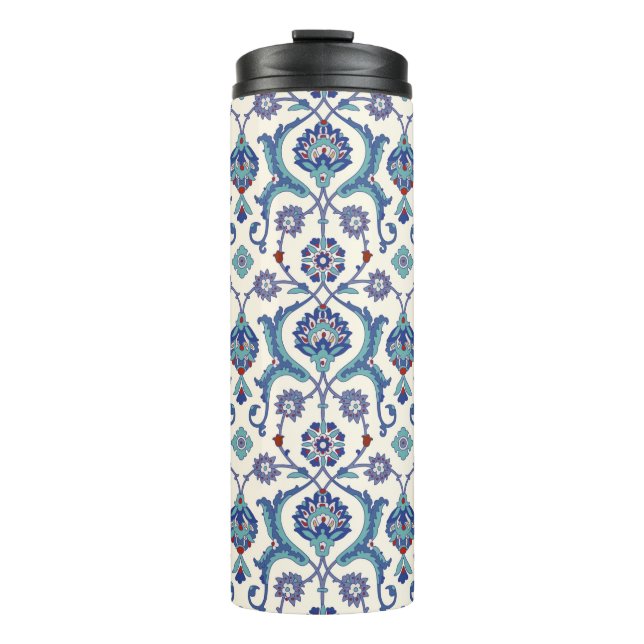 Bouteilles Isothermes Motif ornemental floral. Cuir arabe traditionnel (Devant)