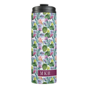 Bouteilles Isothermes Motif peint à la main de cactus d'aquarelle